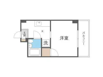 プレスト箱崎(1K/4階)の間取り写真