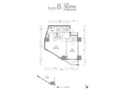 JPノイエ小石川富坂(1LDK/14階)の間取り写真