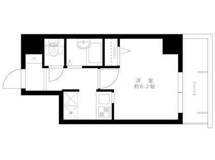 ステージファースト南麻布(1K/2階)の間取り写真