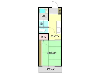 サンライズコーポ(1K/2階)の間取り写真