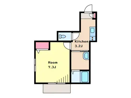 FELIZ TIEMPO フェリスティエンポ(1K/1階)の間取り写真