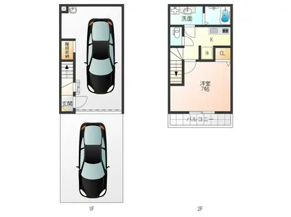 イースト GARAGE PLACE(1K/1階)の間取り写真