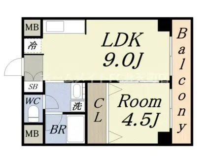 シーサイド・アベニュー(1LDK/4階)の間取り写真