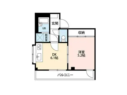 イワコーパレス中山(1DK/3階)の間取り写真