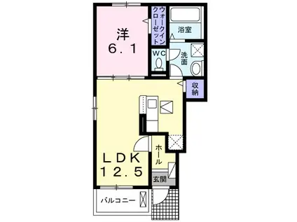 サイレントヒルズⅡ(1LDK/1階)の間取り写真