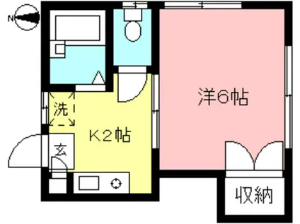 メゾン・デュポン(1K/2階)の間取り写真