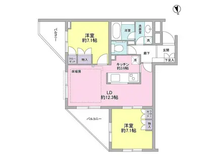 THECENTURYMIYAZAKIDAI(2LDK/B2階)の間取り写真