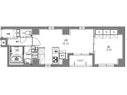 S-RESIDENCE日本橋馬喰町(1LDK/4階)の間取り写真