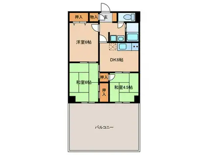 ダイアパレス伏見(3DK/4階)の間取り写真