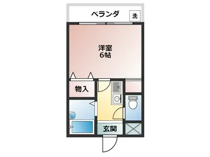 ベルメゾン一須賀I号館(1K/2階)の間取り写真