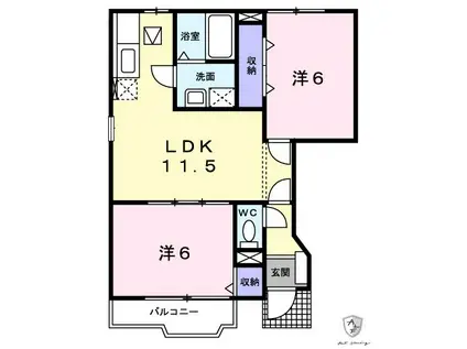 サン・ファミリーB(2LDK/1階)の間取り写真