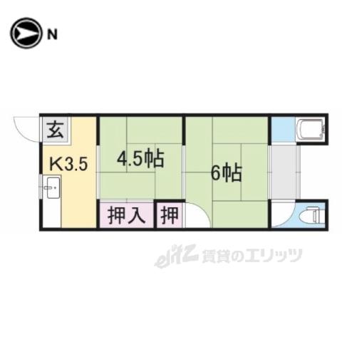 人見荘(2DK/1階)の間取り写真