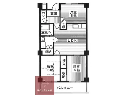 清涼ハイツ(3LDK/1階)の間取り写真