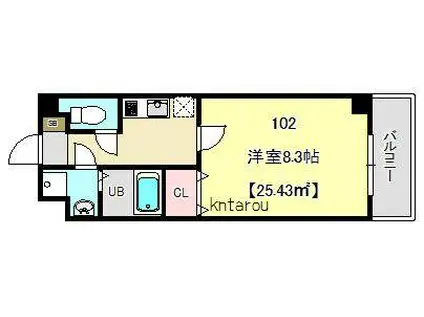 ラ・ルーナ 新松戸(1K/1階)の間取り写真