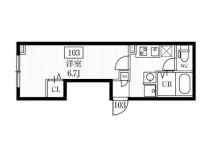 ミハス三軒茶屋II(1K/1階)の間取り写真