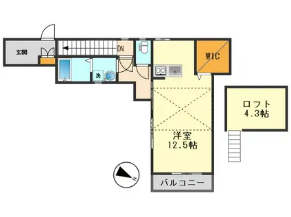 WOODY HOUSE東瑞江2丁目(ワンルーム/2階)の間取り写真