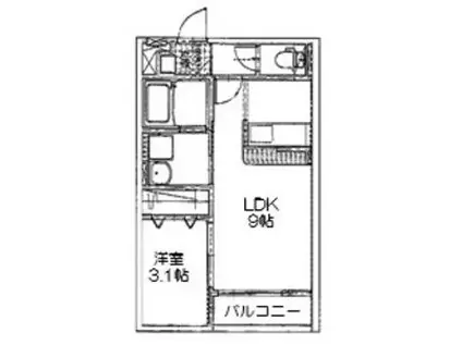 ラパン22(1LDK/1階)の間取り写真