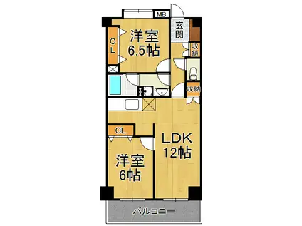 ひよどり(2LDK/2階)の間取り写真