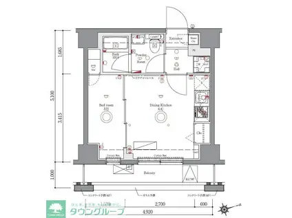 AZEST綾瀬R(1DK/10階)の間取り写真