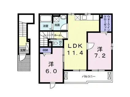 ブランカ大口 A(2LDK/2階)の間取り写真