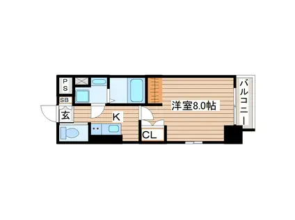 アルモニー勾当台公園(1K/2階)の間取り写真