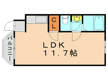 ブラッサム (ワンルーム/3階)の間取り写真