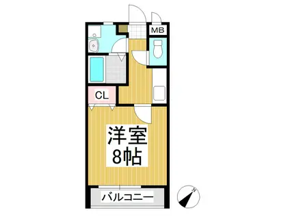 ラフィネ美里C(1K/2階)の間取り写真