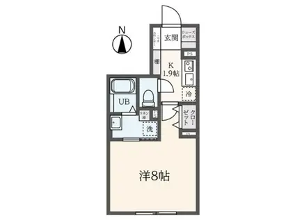 ルネサンスコート亀戸サウス(1K/2階)の間取り写真