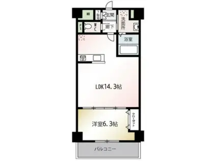 エムクアルト新座(1LDK/1階)の間取り写真