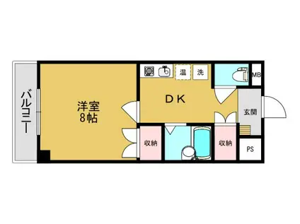 さつきハイム(1DK/4階)の間取り写真