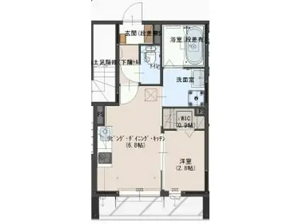 グランドゥール壱町田(1DK/1階)の間取り写真