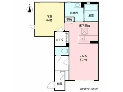 ヴィラーチェ・プロフィット(1LDK/1階)の間取り写真