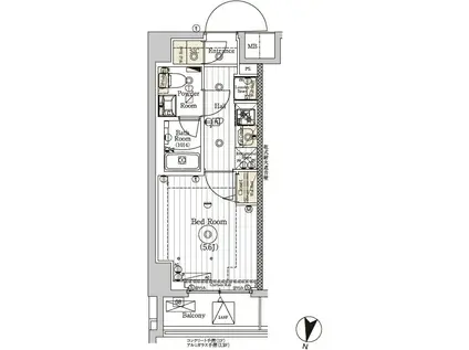MAXIV川口青木(1K/2階)の間取り写真