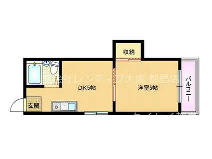 チェリー南コーポ(1DK/5階)の間取り写真