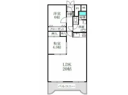 ホワイトキャッスル平針II(2LDK/1階)の間取り写真