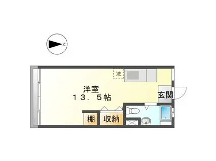 日吉第5コーポ本館(ワンルーム/6階)の間取り写真