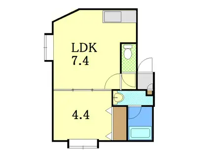 リラコート 厚別(1LDK/3階)の間取り写真