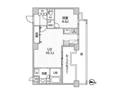 ALTERNA菊川II(1LDK/7階)の間取り写真
