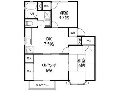 メンバーズタウンかすみG(3DK/2階)の間取り写真