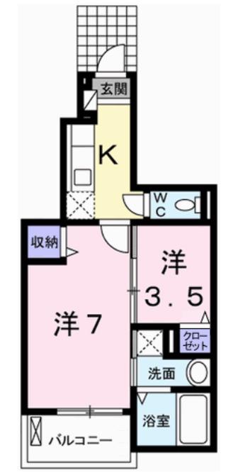 アサノ・モノカーメラ(1SK/1階)の間取り写真