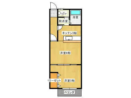 スズランコーポ(2K/1階)の間取り写真