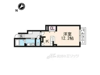 プリムローズ・M(ワンルーム/1階)の間取り写真