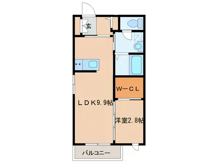 エミネンス・エス(1LDK/1階)の間取り写真