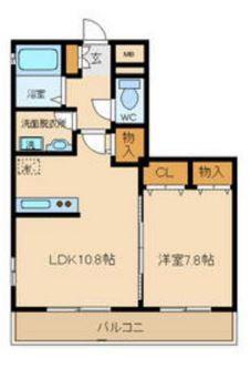 ファミール河内(1LDK/2階)の間取り写真