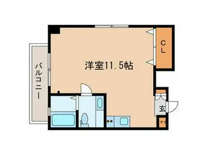 イルマーレ(ワンルーム/3階)の間取り写真