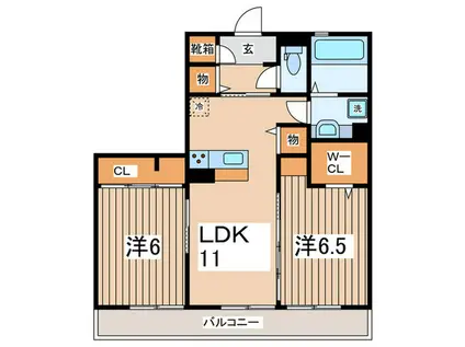 MERVEILLE(2LDK/3階)の間取り写真