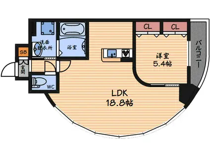 LASANTE UMEDAKITA(1LDK/4階)の間取り写真