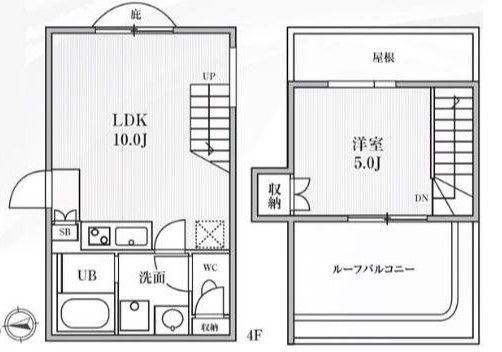 ASTILE市谷柳町(1LDK/4階)の間取り写真