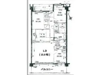 サンクレイドル東海グランデ(4LDK/2階)の間取り写真