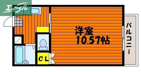 カーサエスポワール(1K/2階)の間取り写真